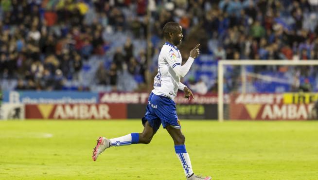 Diamanka celebra su gol contra el Bilbao Athletic