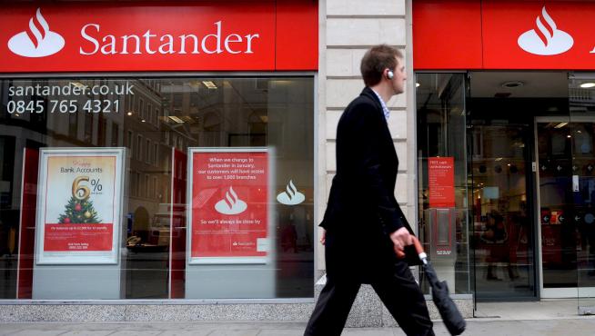 Una oficina del banco Santander.