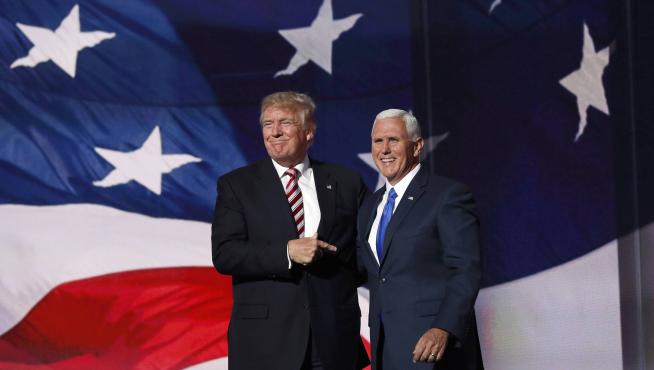 Mike Pence junto a Donald Trump en la Convención Nacional Republicana