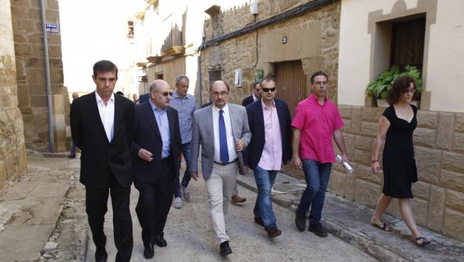Lambán, durante su visita a Castiliscar