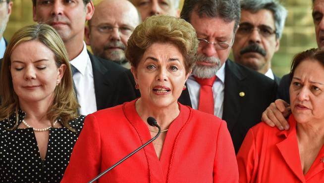 Dilma Rousseff en su último discurso tras su destitución