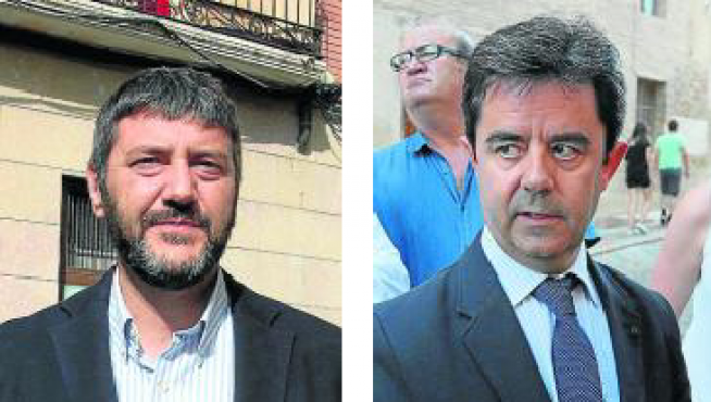 Gerardo Oliván, portavoz del PSOE, y Luis Felipe, Alcalde de Huesca