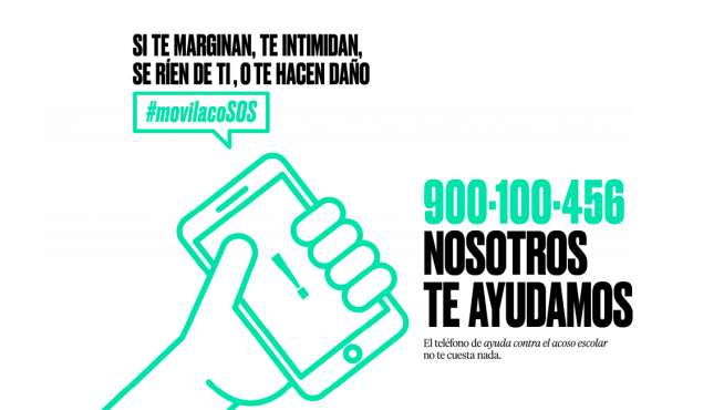 Imagen de la campaña del teléfono contra el acoso escolar.