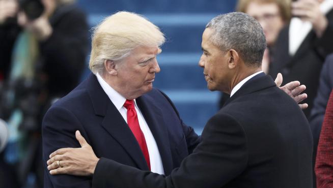 Donald Trump y Barack Obama, en la ceremonia de investidura.
