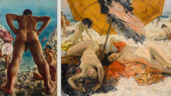 Imagen de algunas de las obras subastadas en Sotheby's dentro de la exposición "Erotismo, Pasión y Deseo'