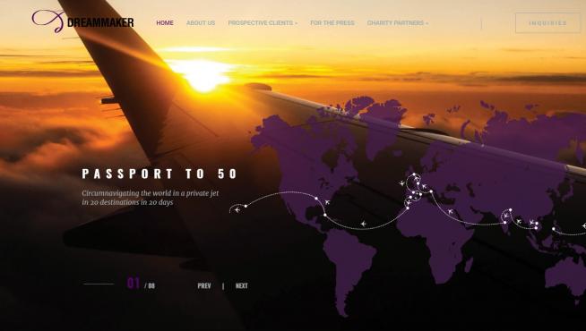 La web de 'Passport to 50', donde se detalla esta especial vuelta al mundo