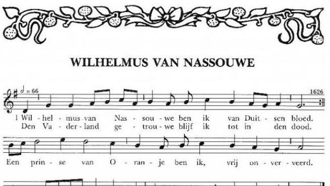 Una partitura del 'Wilhemus'.
