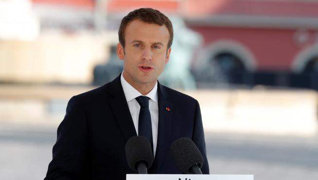 Macron, en el homenaje a las víctimas del atentado de Niza.