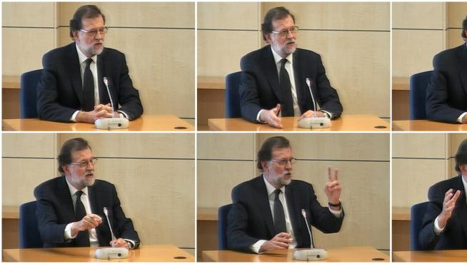 El presidente del Gobierno Mariano Rajoy durante su declaración en la Audiencia Nacional