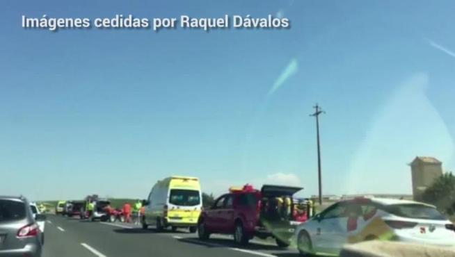 Dos fallecidos y un herido en un accidente de tráfico en Boquiñeni