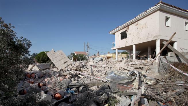 Estado en el que quedó la vivienda tras la primera explosión