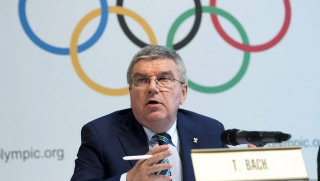 El presidente del Comité Olímpico Internacional, el alemán Thomas Bach, durante una rueda de prensa.