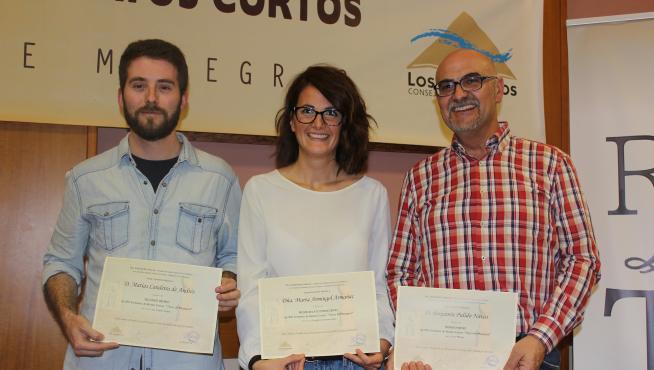 En la foto de los tres ganadores, de izquierda a derecha, Candeira, Armingol y Pulido.