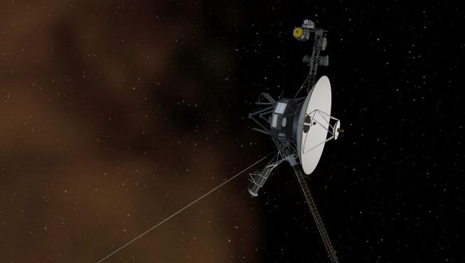 La sonda Voyager 1, lanzada al espacio en 1977 y que sigue en activo.