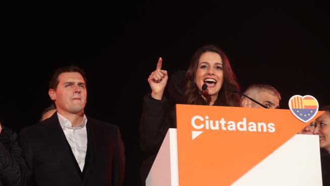 Inés Arrimadas tras ganar las elecciones en Cataluña