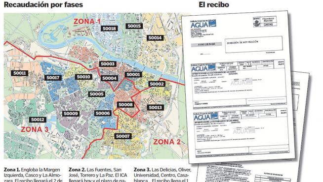 Mapa de cobro del ICA en Zaragoza capital.