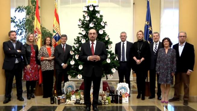 Captura de pantalla de la felicitación navideña del Gobierno de Aragón.