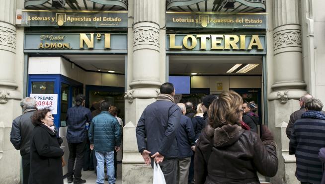Imagen de la administración de lotería Doña Isabel, en Zaragoza.