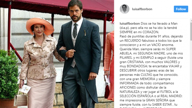 Comentario en Instagram de Luis Alfonso de Borbón