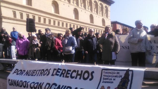 Protesta de jubilados en Zaragoza.