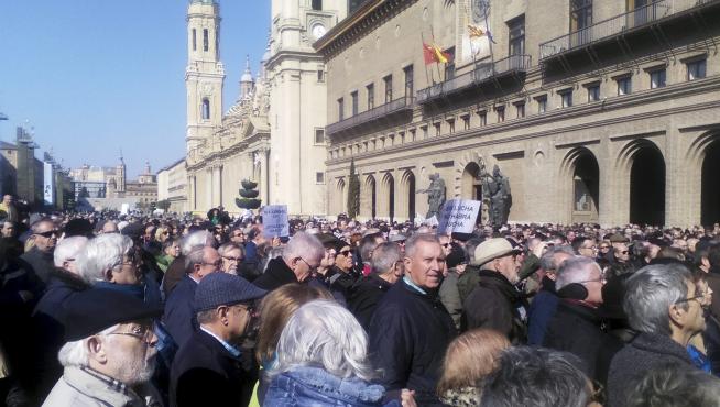 Protesta reciente en defensa de las pensiones