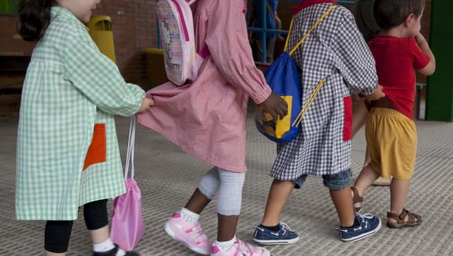 Niños de infantil en un colegio de la capital aragonesa