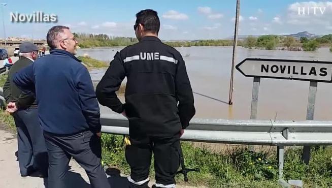 La punta de la crecida del Ebro llega a Novillas y permanecerá durante la mañana en la Ribera Alta