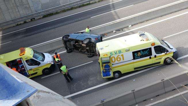 Otra furgoneta con siete temporeros sufre un accidente en Fraga