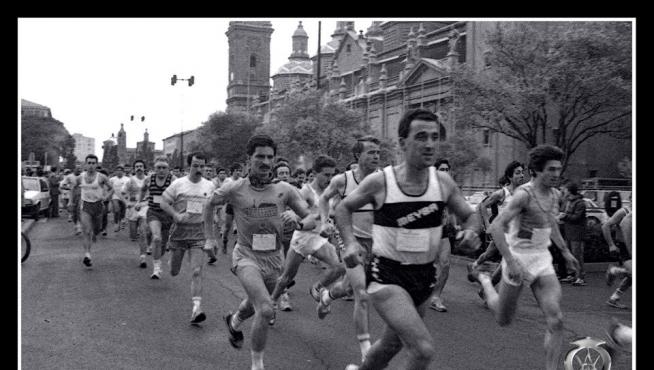 Víctor Barón, en una media maratón de 1985