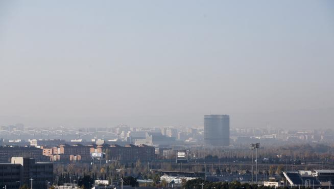 Partículas contaminantes en suspensión sobre Zaragoza.