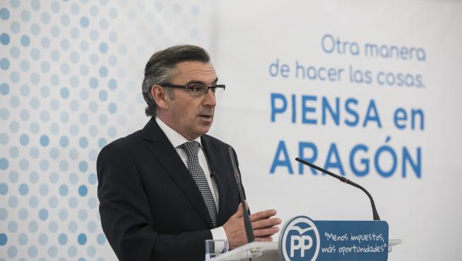 Luis María Beamonte, presidente del PP-Aragón, en un acto de partido.