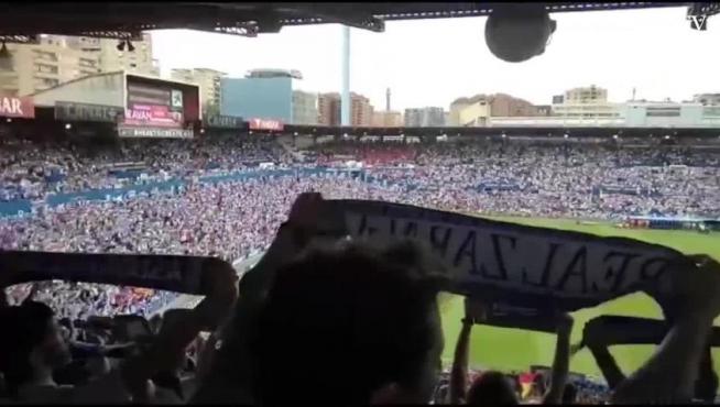 La Romareda canta a capella el himno del Real Zaragoza