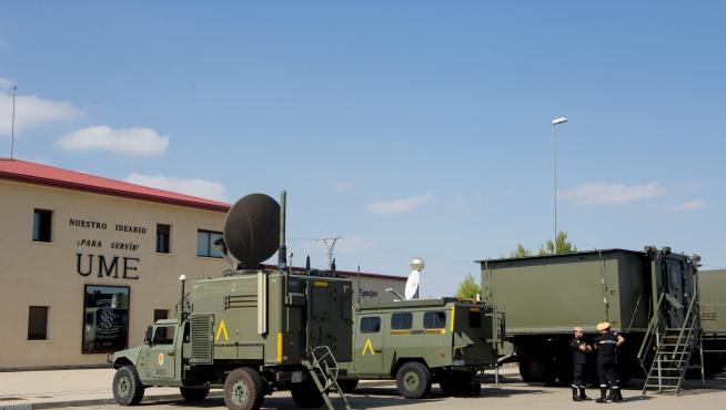 Imagen de archivo de las instalaciones de la UME en la Base Aérea de Zaragoza.