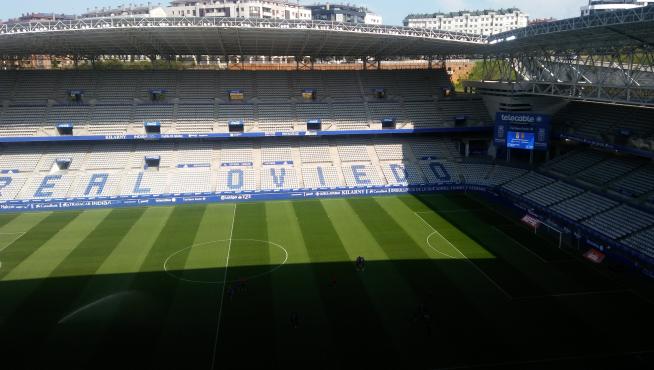 Estado del Carlos Tartiere una hora antes del Oviedo-Real Zaragoza.