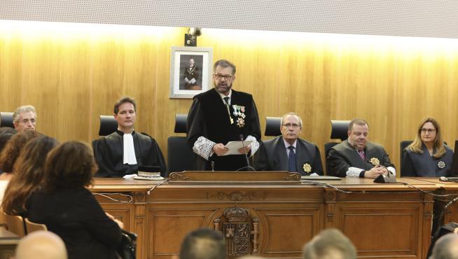Santiago Serena, durante su discurso en el acto de apertura del año judicial en Huesca