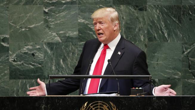 Donald Trump en la sede de la ONU en Nueva York.