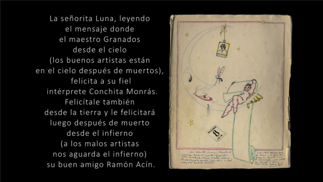 Fotograma capturado de la animación sobre la primera carta de Ramón Acín a Conchita Monrás