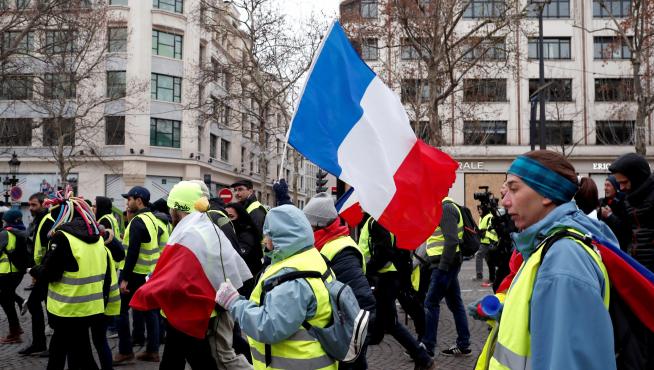 Protestas de los chalecos amarillos en París.