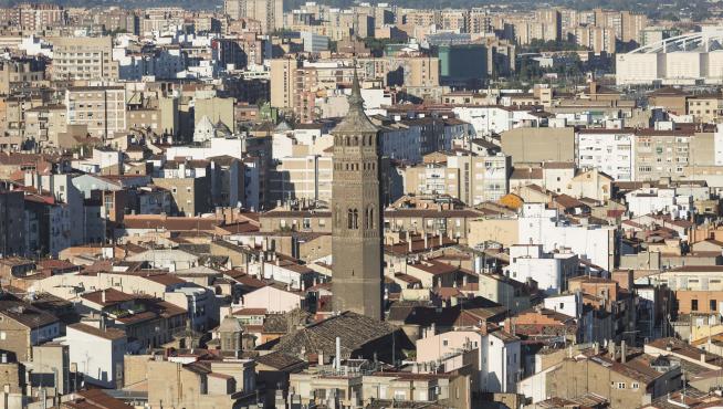 Imagen aérea de Zaragoza, donde se concentran el 75% de las solicitudes de ayudas de alquiler.