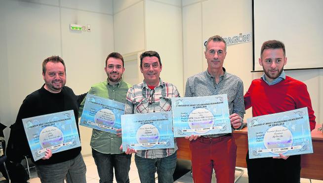 Los ganadores, Luis Guillén, Marcos Martínez, Antonio García, Enrique Royuela y Cristóbal Romero.