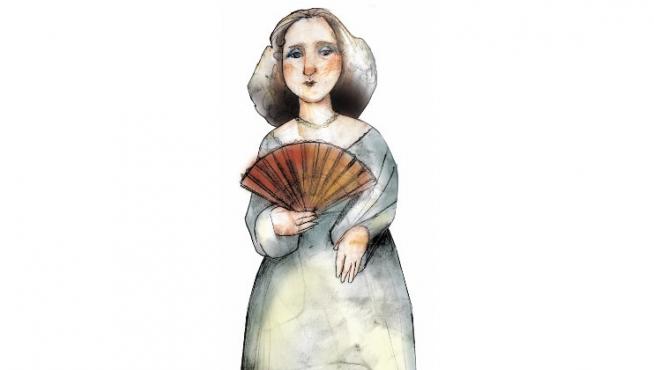 Andrea Casamayor, en una ilustración de Eulogia Merle para el Museo Nacional de Ciencia y Tecnología, MUNCYT