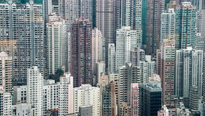 Vista de edificios en Hong Kong