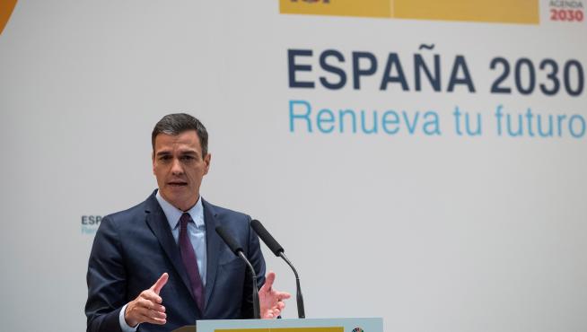 Sánchez, ayer en Madrid durante la presentación de la Estrategia de Transición Justa