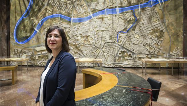 Sara Fernández, en el Ayuntamiento de Zaragoza