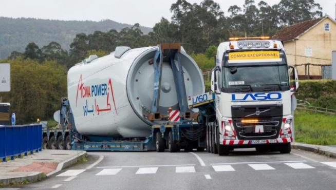 Transportes de piezas de molinos de viento para parques eólicos