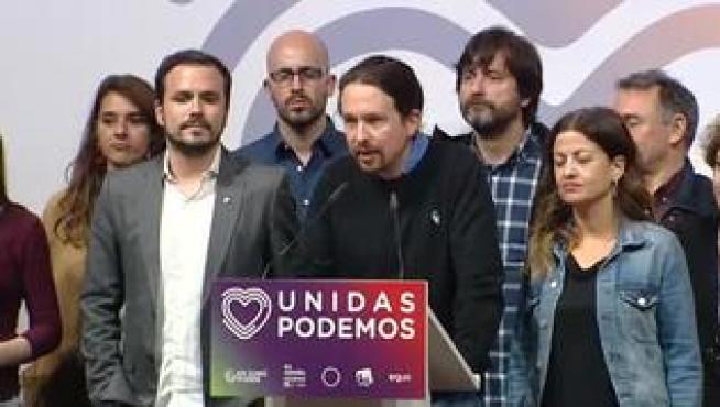 El líder de Unidas Podemos celebra los resultados y dice que son "imprescindibles"