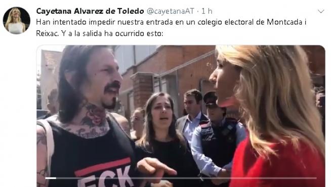 Cayetana Álvarez de Toledo (PP) denuncia que le han intentado impedir entrar a un colegio electoral