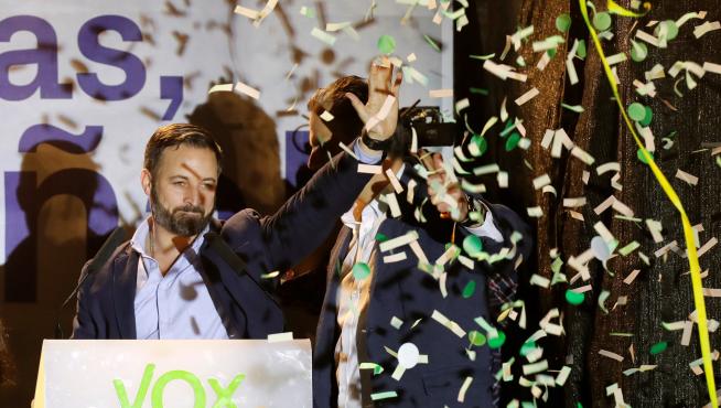 El presidente de Vox, Santiago Abascal, valora los resultados electorales.