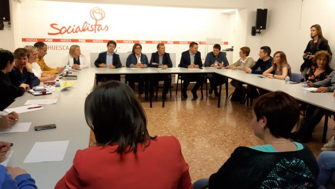 Imagen reciente de la Comisión Ejecutiva del PSOE del Alto Aragón, reunida tras las elección del 28 de abril.