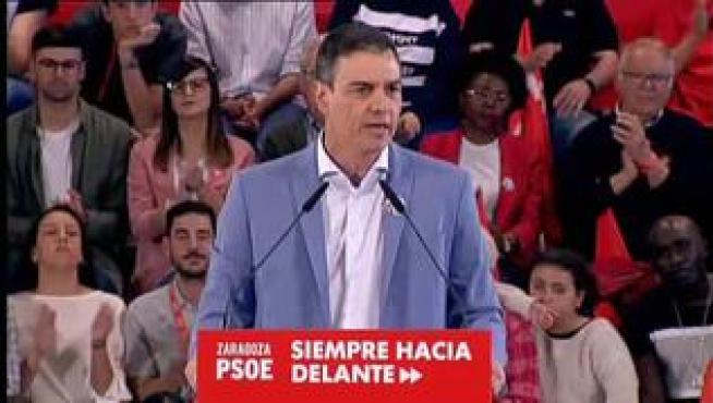 El líder socialista aseguró en Zaragoza que los españoles “se lo dirán dos veces” a PP, Ciudadanos y Vox